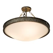 Meyda Tiffany Dionne 3 Light 23" Wide Semi-Flush Bowl Ceiling Fixture with White Shade - Corinth Finish Corinth
