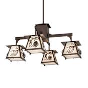 Meyda Tiffany Scotch Pine 4 Light 40" Wide Chandelier Mahogany Bronze