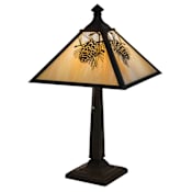 Meyda Tiffany Winter Pine 24" Tall Buffet Table Lamp Craftsman Brown