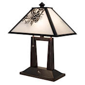 Meyda Tiffany Winter Pine 2 Light 20" Tall Buffet Table Lamp Craftsman Brown