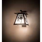 Meyda Tiffany Scotch Pine 20" Tall Wall Sconce with Shade Mahogany Bronze