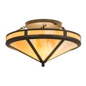 Meyda Tiffany Craftsman Prime 2 Light 22" Wide Semi-Flush Ceiling Fixture - Timeless Bronze Finish Timeless Bronze
