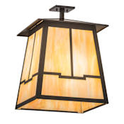 Meyda Tiffany Stillwater Valley View 4 Light 26" Wide Semi-Flush Lantern Ceiling Fixture Timeless Bronze