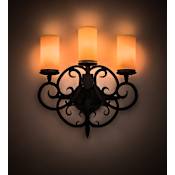Meyda Tiffany Ashley 3 Light 18" Tall Wall Sconce Costello Black
