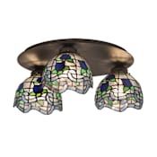 Meyda Tiffany Roseborder 3 Light 20" Wide Semi-Flush Ceiling Fixture Oil Rubbed Bronze