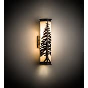 Meyda Tiffany Pine Tree 2 Light 18" Tall Wall Sconce Dark Burnished Antique Copper