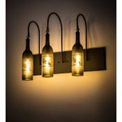Meyda Tiffany Tuscan Vineyard 3 Light 18" Tall Wall Sconce Textured Black