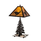 Meyda Tiffany Deer on the Loose 22" Tall Buffet Table Lamp Textured Black