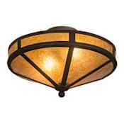 Meyda Tiffany Craftsman Prime 2 Light 16" Wide Semi-Flush Ceiling Fixture - Oil Rubbed Bronze Finish Oil Rubbed Bronze