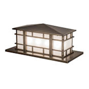 Meyda Tiffany Tea House 4 Light 13" Tall Pier Mount Post Light Craftsman Brown