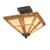 Meyda Tiffany Prairie Straw 4 Light 24" Wide Semi-Flush Ceiling Fixture Mahogany Bronze