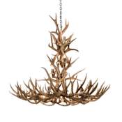 Meyda Tiffany Antlers 12 Light 52" Wide Antler Candle Style Chandelier Antique Copper