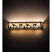 Meyda Tiffany Ducks in Flight 24" Wide Bath Bar Rust / Green