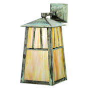Meyda Tiffany Stillwater Double Bar Mission 18" Tall Wall Sconce Verdigris