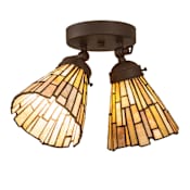 Meyda Tiffany Delta 2 Light 8" Wide Semi-Flush Ceiling Fixture Oil Rubbed Bronze