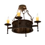 Meyda Tiffany Lorenzo 4 Light 24" Wide Semi-Flush Ceiling Fixture Chestnut