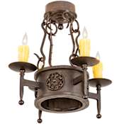 Meyda Tiffany Lorenzo 4 Light 18" Wide Semi-Flush Ceiling Fixture Chestnut
