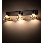 Meyda Tiffany Belvidere 3 Light 38" Wide Vanity Light Craftsman Brown