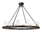 Meyda Tiffany Loxley 12 Light 42" Wide Semi-Flush Ceiling Fixture Solar Black