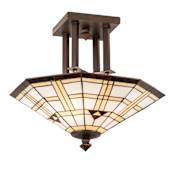 Meyda Tiffany Arrowhead 2 Light 20" Wide Semi-Flush Ceiling Fixture Mahogany Bronze