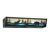 Meyda Tiffany Moose and Black Bear 24" Wide Hand Crafted Bath Bar Timeless Bronze