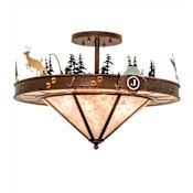 Meyda Tiffany Wildlife 6 Light 32" Wide Semi-Flush Ceiling Fixture Copper Vein