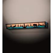 Meyda Tiffany Moose and Black Bear 36" Wide Bath Bar Timeless Bronze