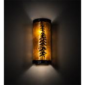Meyda Tiffany Tall Pines 2 Light 12" Tall Hand Made Wall Sconce Mahogany Bronze