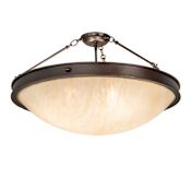 Meyda Tiffany Dionne 4 Light 28" Wide Semi-Flush Bowl Ceiling Fixture Mahogany Bronze