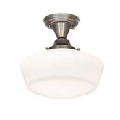 Meyda Tiffany Revival Schoolhouse 12" Wide Semi-Flush Ceiling Fixture - Antique Brass Finish Antique Brass