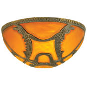 Meyda Tiffany 9.5" Victorian Art Glass Gothic Dome Shade Amber