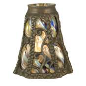 Meyda Tiffany Victorian Art Glass Gothic Ivy Lantern Shade White Multi