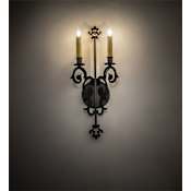 Meyda Tiffany Aneila 2 Light 20" Tall Hand Forged Wall Sconce Blackwash