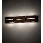 Meyda Tiffany Stepping Stone 3 Light 36" Wide Vanity Light Cinnamon Coffee Metallic