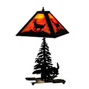 Meyda Tiffany Lone Deer 21" Tall Buffet Table Lamp Textured Black