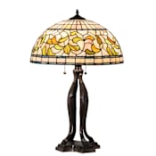 Meyda Tiffany Tiffany Turning Leaf 3 Light 30" Tall Buffet Table Lamp Mahogany Bronze