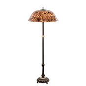 Meyda Tiffany Fishscale 3 Light 62" Tall Buffet Floor Lamp Mahogany Bronze
