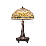 Meyda Tiffany Tiffany Turning Leaf 3 Light 31" Tall Buffet Table Lamp Mahogany Bronze