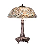 Meyda Tiffany Tiffany Fishscale 3 Light 31" Tall Buffet Table Lamp Mahogany Bronze
