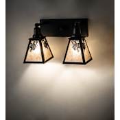 Meyda Tiffany Winter Pine 2 Light 17" Wide Vanity Light Satin Black Wrought Iron