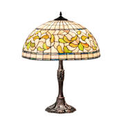 Meyda Tiffany Tiffany Turning Leaf 3 Light 26" Tall Buffet Table Lamp Mahogany Bronze