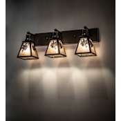 Meyda Tiffany Winter Pine 3 Light 28" Wide Vanity Light Timeless Bronze