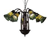 Meyda Tiffany Stained Glass 7 Light 24" Wide Chandelier Mahogany Bronze