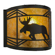 Meyda Tiffany Lone Moose 10" Tall Wall Sconce Timeless Bronze