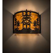 Meyda Tiffany Tall Pines 10" Tall Wall Sconce Timeless Bronze