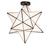 Meyda Tiffany Moravian Star 18" Wide Semi-Flush Ceiling Fixture - Mahogany Bronze Finish Mahogany Bronze