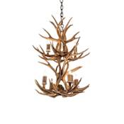 Meyda Tiffany Antlers 6 Light 20" Wide Taper Candle Pendant Antique Copper