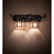 Meyda Tiffany Pine Branch Valley 25" Wide Vanity Light Silver Mica