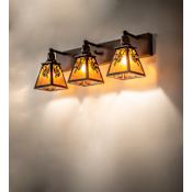 Meyda Tiffany Winter Pine 3 Light 28" Wide Vanity Light with Shade Cafe Noir
