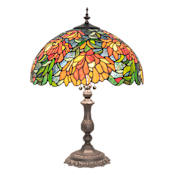 Meyda Tiffany Lamella 3 Light 23" Tall Buffet Table Lamp Mahogany Bronze